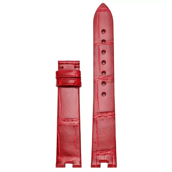 Strap_Bracelet_for_Cartier_Ballon_Blanc_In_Genuine_Crocodile_18 Red Genuine Crocodile Leather Strap for Cartier Ballon Blanc - 16mm