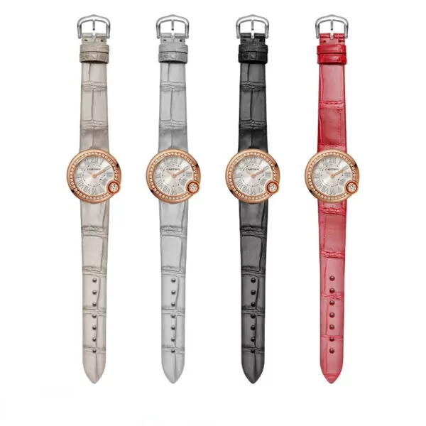 Strap_Bracelet_for_Cartier_Ballon_Blanc_In_Genuine_Crocodile_2 Red Genuine Crocodile Leather Strap for Cartier Ballon Blanc - 16mm