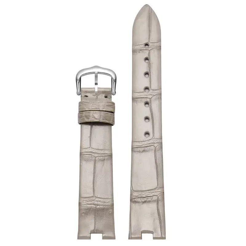 Beige Genuine Crocodile Leather Strap for Cartier Ballon Blanc - 16mm