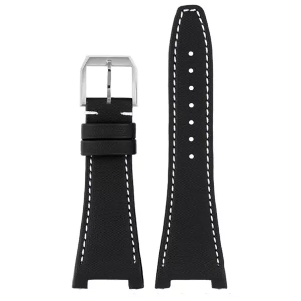 Strap_Bracelet_for_IWC_Big_Ingenieur_In_nylon_with_pin_23 Black with White Stitching Nylon Strap Bracelet for IWC Big Ingenieur- 28x16mm