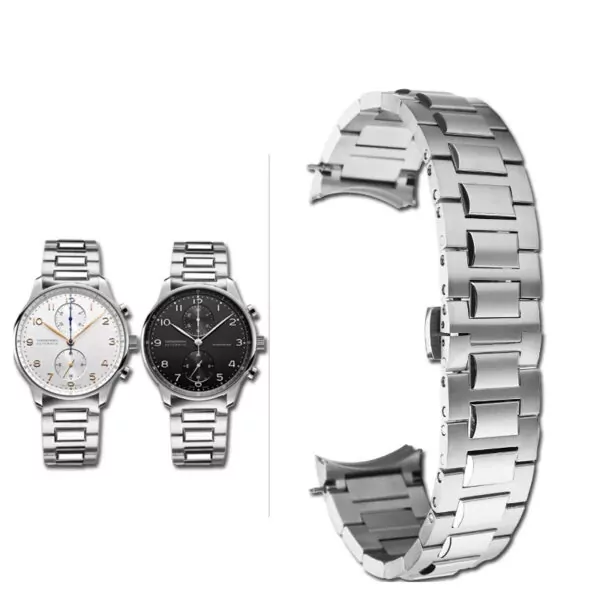 Strap_Bracelet_for_IWC_Portugieser_In_Steel_4 Silver Strap Bracelet for IWC Portugieser in Stainless Steel 20mm