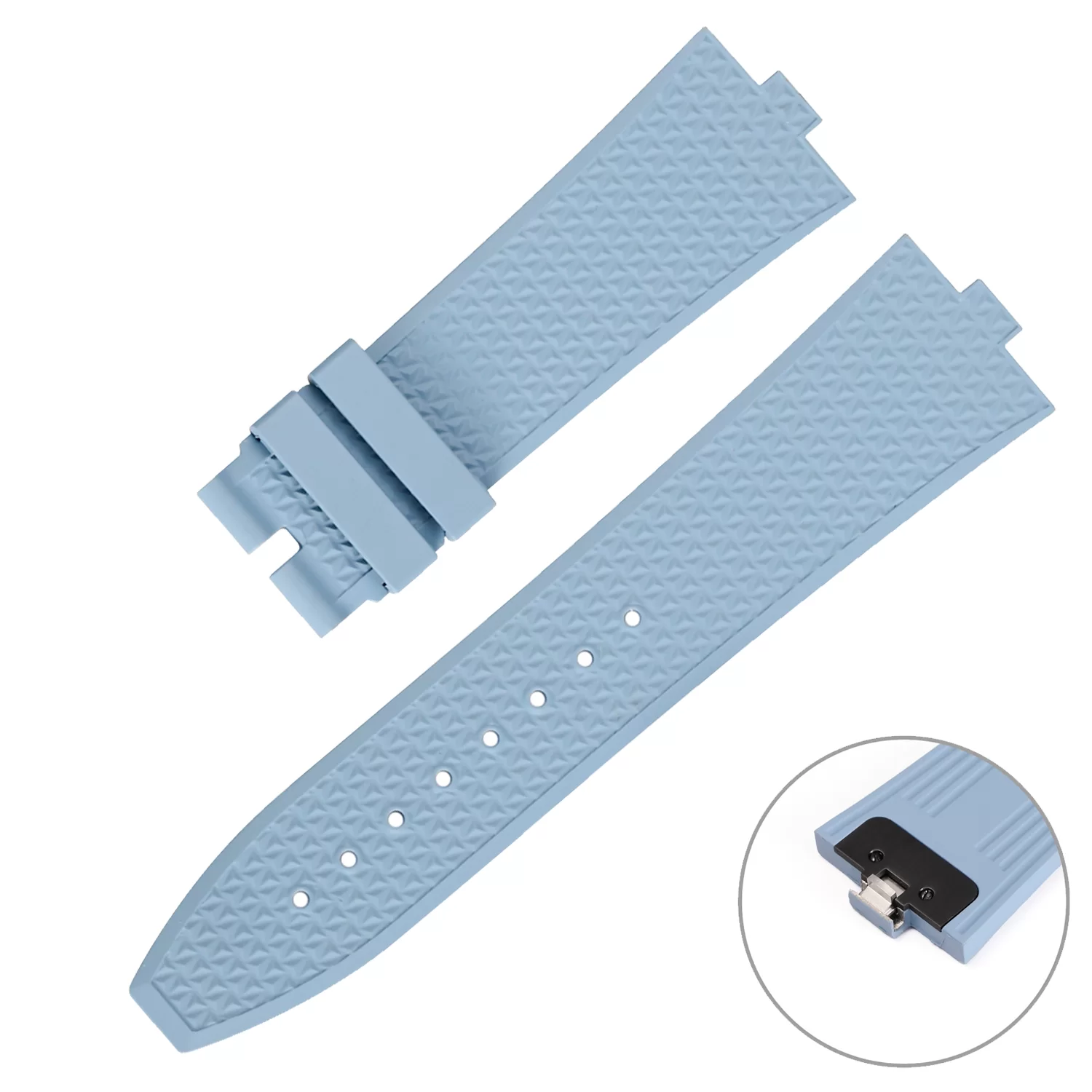 Tiffany Blue Rubber Strap for Vacheron Constantin Overseas Quick-Release - 24x7mm-4 Tiffany Blue Rubber Strap for Vacheron Constantin Overseas Quick-Release - 24x7mm