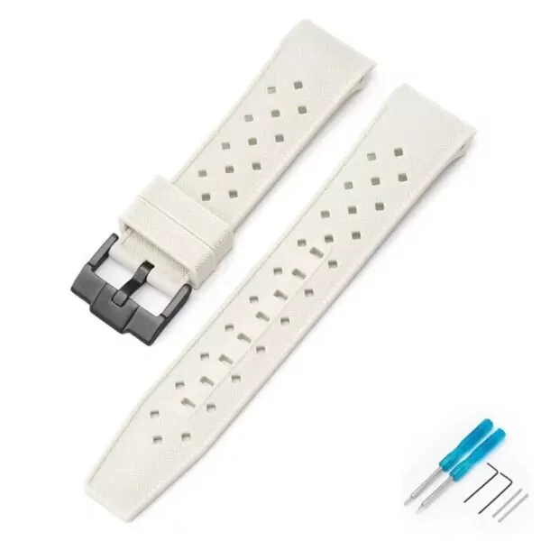 Watch_straps_for_Swatch_x_Blancpain_In_Rubber_4 White Curved Rubber Strap Band for Swatch x Blancpain Fifty Fathoms Antarctic Ocean - 22mm