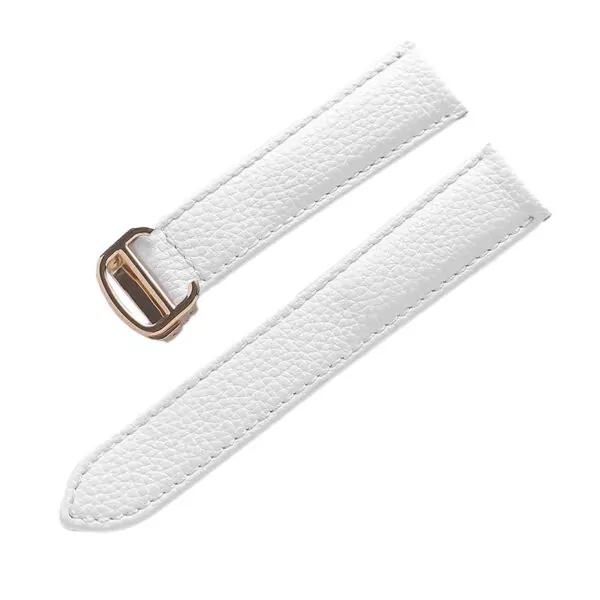 White gold buckle_leather-strap-lychee-pattern-soft-leathe_variants-21 White Bracelet for Cartier Tank in Pebbled Calf Leather – 7 Sizes
