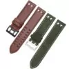 V-ritable-bracelet-En-Cuir-remplacement-bracelet-en-cuir-Kaki-Classique-Jazz-Seiko-montre-cha-ne-3 copy Green Strap for Khaki Aviator Pilot, X-WIND, Field 20,22mm In Leather with White Stitching