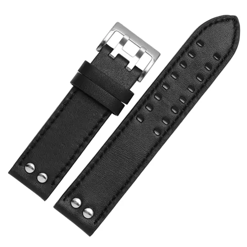 V-ritable-bracelet-En-Cuir-remplacement-bracelet-en-cuir-Kaki-Classique-Jazz-Seiko-montre-cha-ne-3 Black Strap for Khaki Aviator Pilot, X-WIND, Field 20,22mm In Leather - 20mm, Silver