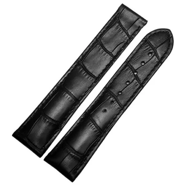 18-MM-19-MM-20-MM-22-MM-noir-brun-bracelet-en-cuir-papillon-boucle-pour-1.jpg_640x640 Black Alligator Grain Leather Bracelet for Omega Speedmaster, Seamaster