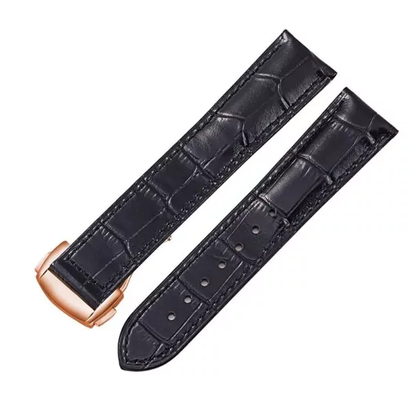 Leather Crocodile Speedmaster Seamaster strap bracelet-4 Black Alligator Grain Leather Bracelet for Omega Speedmaster, Seamaster