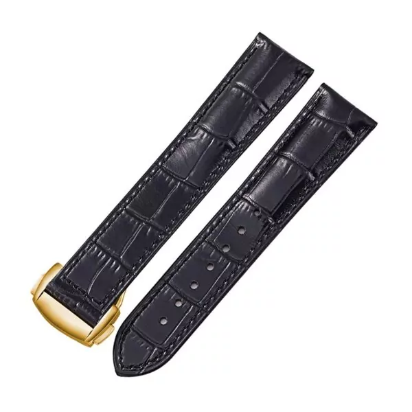 Leather Crocodile Speedmaster Seamaster strap bracelet-2 Black Alligator Grain Leather Bracelet for Omega Speedmaster, Seamaster