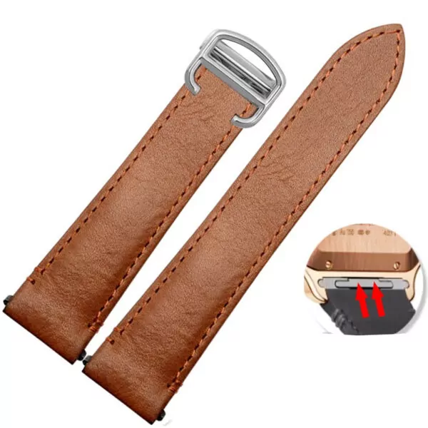 khaki silver_9-mm-21-mm-nouveau-design-pour-nouveau-sh_variants-2 Brown Calf Leather Quick Switch Strap for New Santos Cartier