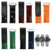 black and black_20-mm-watch-band-green-brown-blue-black-o_variants-2 copy Black Velcro Strap Bracelet for Rolex Submariner, Daytona, GMT I & II in Crocodile Leather Grain - 20mm