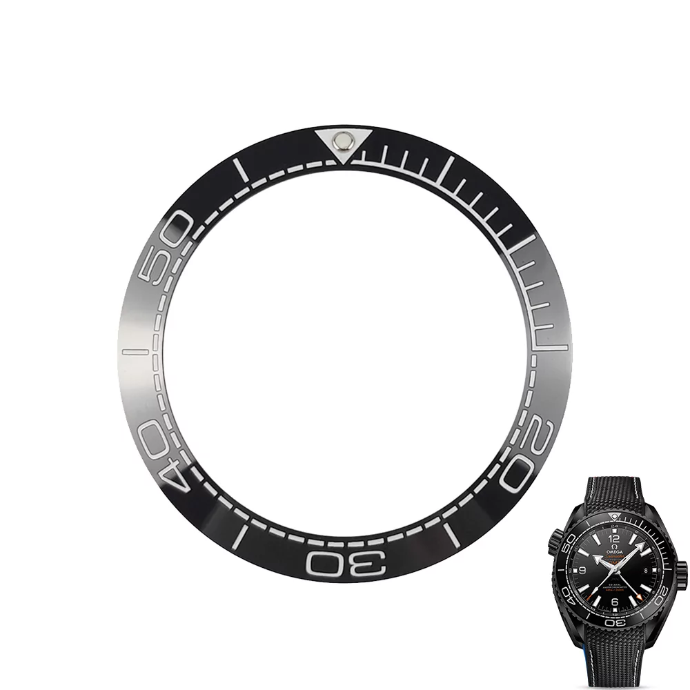 2Background Black Bezel for Omega Seamaster 41.5/32.7mm in Ceramic