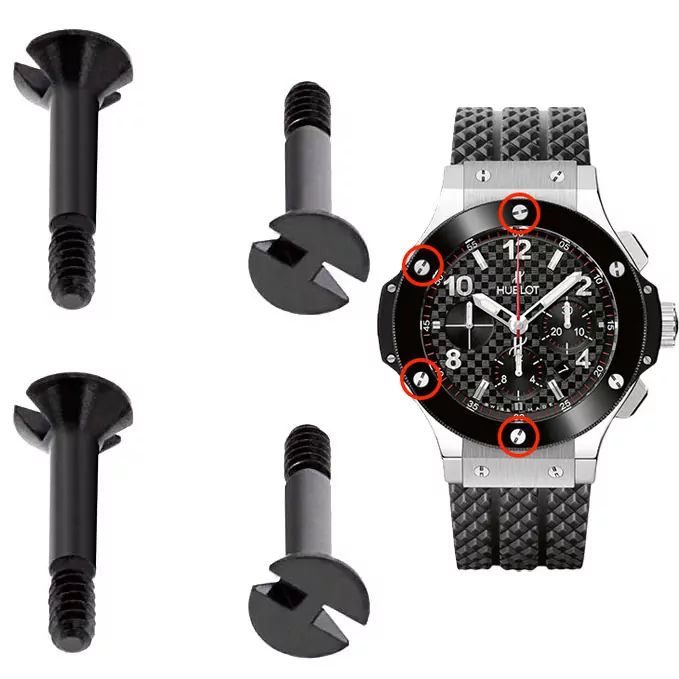 51xWsF42xrL._UX679_ copy 3 Black Bezel Screws for Hublot Big Bang In Stainless Steel