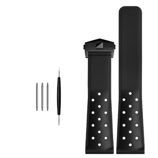 black black buckle_bracelet-de-montre-en-caoutchouc-et-sili_variants-11 Black Rubber Strap Bracelet for Tag Heuer, Carrera, Monaco, Formula 1 Racing - 22mm