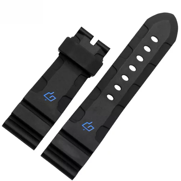 Blue & Black Rubber for Panerai Black & Blue Rubber Strap for Officine Panerai Luminor Marina Submersible