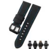 1_24mm-de-haute-qualit-en-Nylon-toile-cuir-Bracelet-de-montre-pour-Panerai-Bracelet-de-montre Black & Blue Stitching Strap Panerai Luminor, Marina, Submersible Carbotech 24mm In Nylon - Black