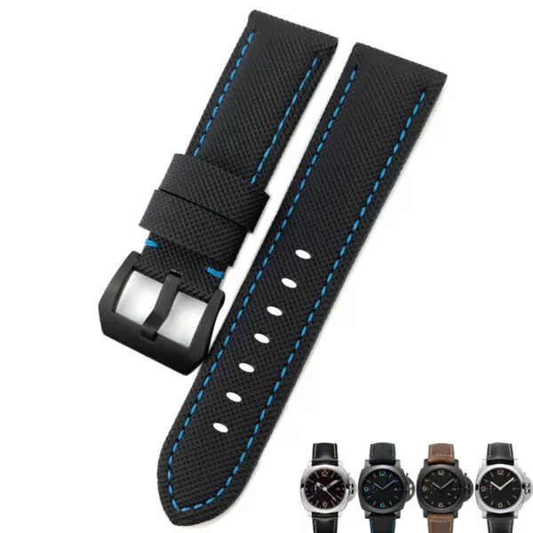 Black & Blue Nylon Strap for Panerai Carbotech 24mm