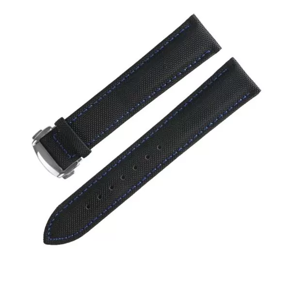 black blue_9-20-mm-21-22-mm-23-mm-nylon-cuir-toile-br_variants-6 Black & Blue Strap Bracelet for Omega Speedmaster, Seamaster, 18,20,22mm