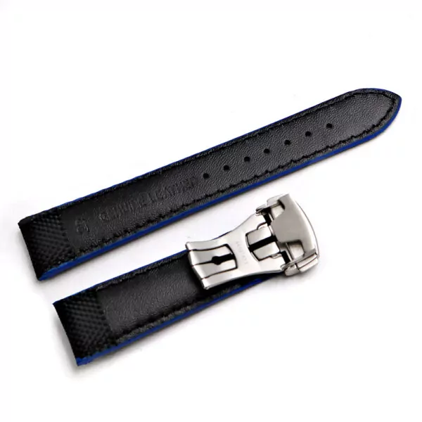 5_CARLYWET-18-20-22mm-vente-en-gros-bracelet-de-remplacement-en-cuir-de-Nylon-noir-bracelet Black & Blue Strap Bracelet for Omega Speedmaster, Seamaster, 18,20,22mm