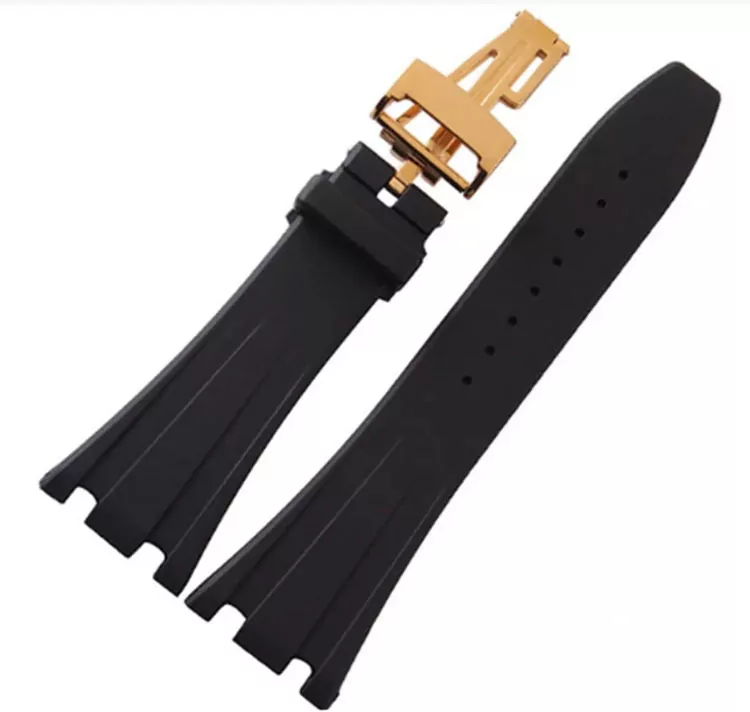 Black Bracelet for Royal Oak Offshore Audemars Piguet Rubber Band - 28mm with Deployment Buckle - Image 3