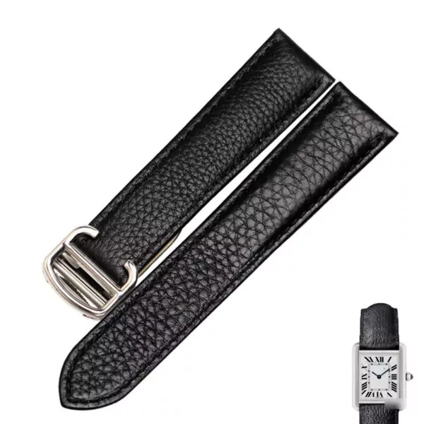 CASL1X-3 Black Calf Leather Strap for Cartier Tank - 4 Sizes