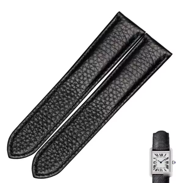 CASL1X-1 Black Calf Leather Strap for Cartier Tank - 4 Sizes