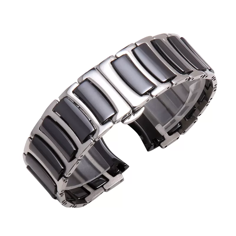 2_12-16mm-acier-inoxydable-et-c-ramique-Spacial-Arc-fin-Bracelet-de-montre-pour-Rado-6021 2 Black Ceramic Strap Band Rado Centrix Jubile/Diamonds 12,16mm