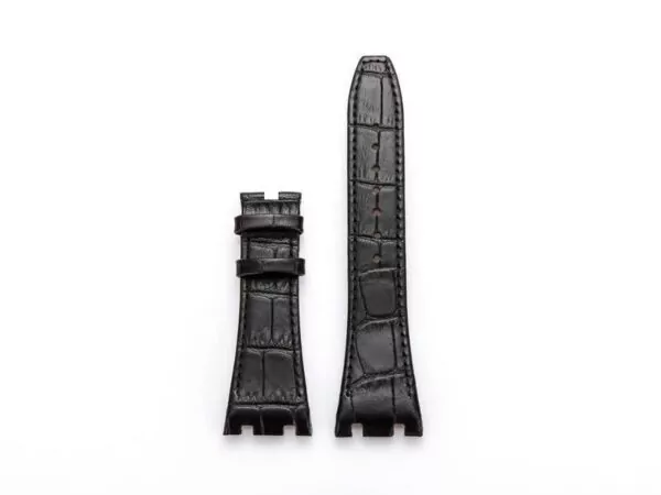 Leather-Bracelet-for-Audemars-Piguet-Royal-Oak-AP-band-BLACK-Noir-handmade-26mm-153338447787 Black Crocodile Grain Leather Bracelet for Audemars Piguet Royal Oak - 26mm