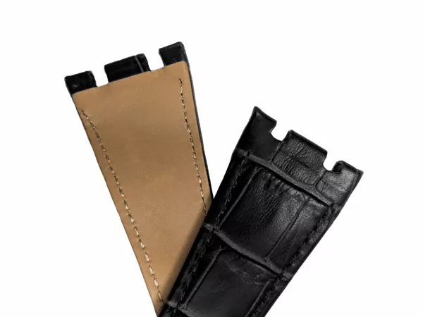AP Leather 04 copy Black Crocodile Grain Leather Bracelet for Audemars Piguet Royal Oak - 26mm