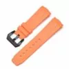 OPSR13K3_1 Orange Curved Rubber Strap for Officine Panerai Luminor, Marina, Submersible - Black Polished