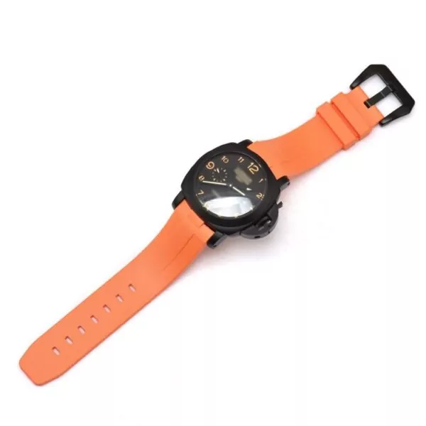 OPSR13K3_2 Orange Curved Rubber Strap for Officine Panerai Luminor, Marina, Submersible