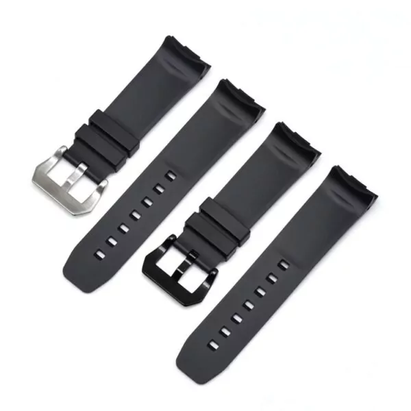 OPSRXK3_8 Black Curved Rubber Strap for Officine Panerai Luminor, Marina, Submersible
