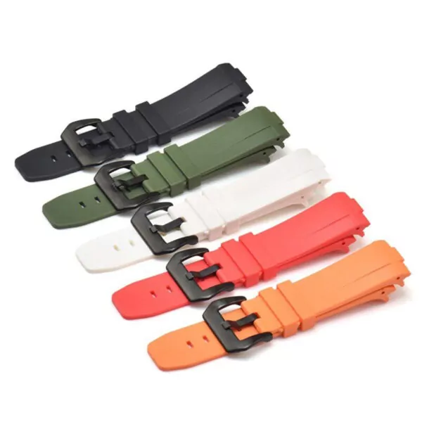 OPSRXKX_13 Orange Curved Rubber Strap for Officine Panerai Luminor, Marina, Submersible