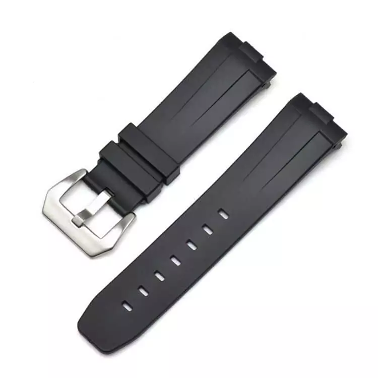 OPSR1K3_1 Black Curved Rubber Strap for Officine Panerai Luminor, Marina, Submersible