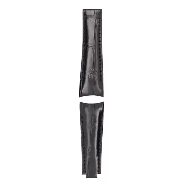 Black Curved 02 Black Curved Strap for Rolex Daytona, Submariner, GMT I & II in Genuine Crocodile