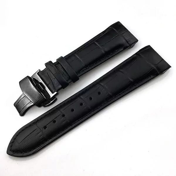 0_Bracelet-de-montre-en-cuir-de-vachette-v-ritable-pour-Tissot-T035-bracelet-de-montre-Bracelets Black Curved Strap Tissot T035 In Crocodile/Alligator Grain - 22, 23, 24mm
