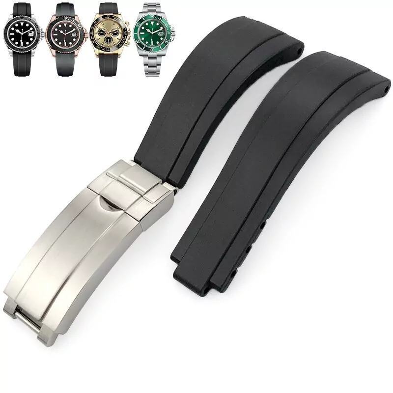 black-easylink-oysterflex-strap-for-rolex-submariner-gmt-daytona-datejust-20mm-in-rubber Black Glidelock Oysterflex Strap for Rolex Submariner, GMT, Daytona, Datejust 20mm In Rubber