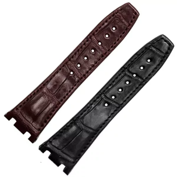 racelet-en-cuir-dalligator-bracelet-en_main-5 Black Genuine Alligator Strap Royal Oak Offshore Audemars Piguet 28mm