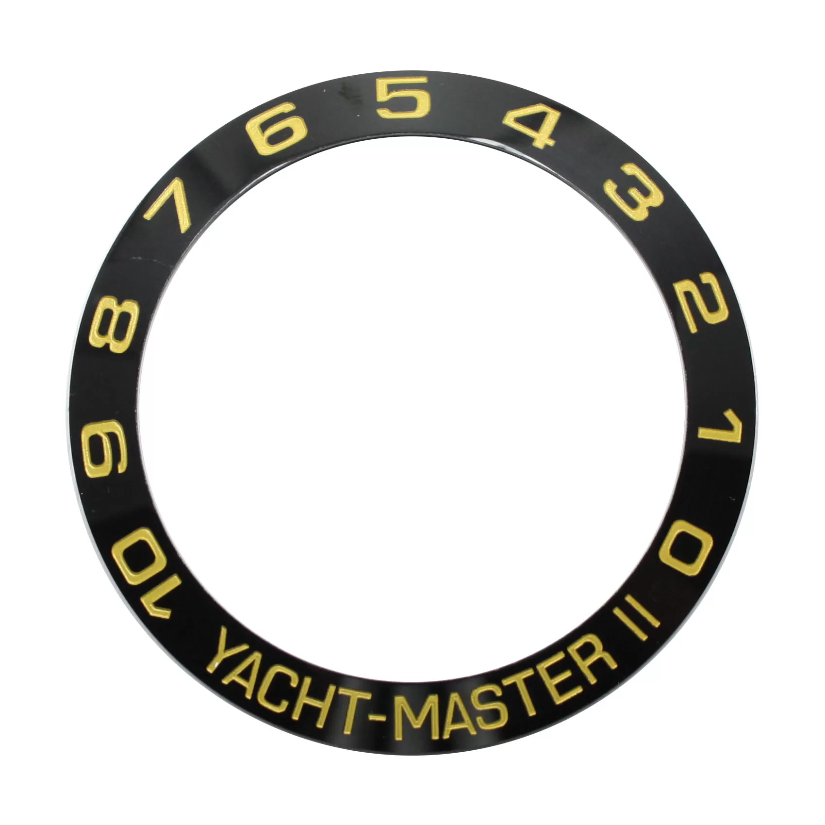 bi44-42 Black & Gold Ceramic Bezel Insert To Fit Rolex Yacht-Master II 44mm
