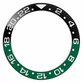 kb6zozjh125x Black & Green Insert Bezel for Rolex Submariner, GMT II Ceramic 38mm