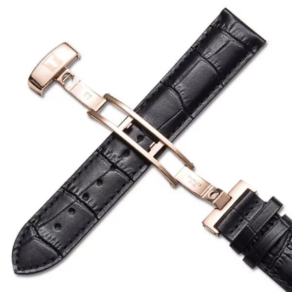 black rose gold B_einture-en-cuir-veritable-fait-a-la-mai_variants-1 Black Leather Alligator/Crocodile Grain Strap for Tissot Le Locle, T41, 1853...