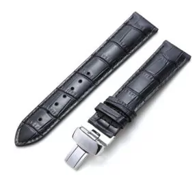 Black_omme-1853-cuir-carson-durull-junya-19-2_variants-0 Black Leather Alligator/Crocodile Grain Strap for Tissot Le Locle, T41, 1853...