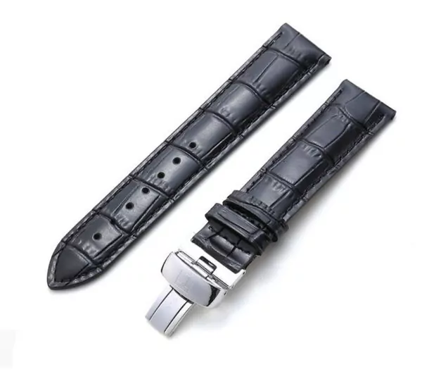 Black_omme-1853-cuir-carson-durull-junya-19-2_variants-0 Black Leather Alligator/Crocodile Grain Strap for Tissot Le Locle, T41, 1853...