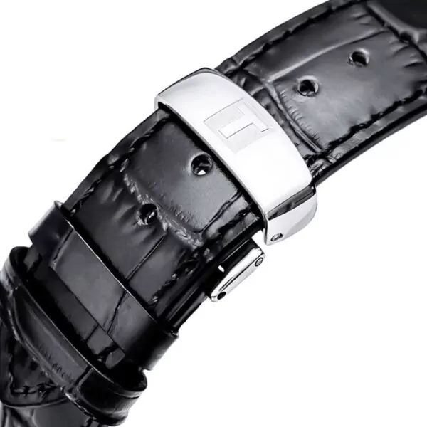 einture-en-cuir-veritable-fait-a-la-mai_main-1 Black Leather Alligator/Crocodile Grain Strap for Tissot Le Locle, T41, 1853...