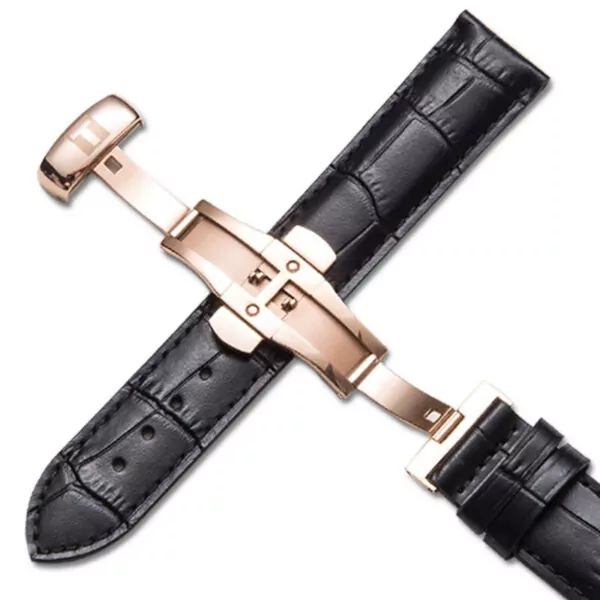 black rose gold A_einture-en-cuir-veritable-fait-a-la-mai_variants-3 Black Leather Alligator/Crocodile Grain Strap for Tissot Le Locle, T41, 1853...