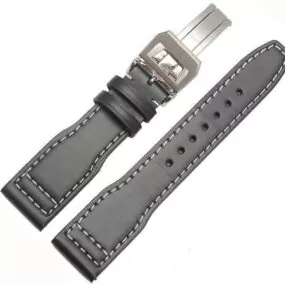 Black-noir-Genuine-leather-Bracelet-FOR-IWC-Pilot-22mm-portugieser-portuguese-153338443475 Black Leather Strap Bracelet for IWC Pilot, Portugieser, Portuguese