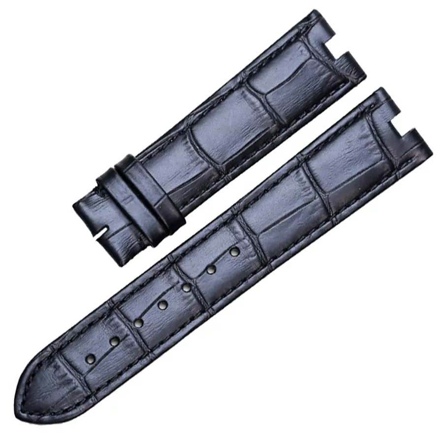 RASPXX-19 Black Leather Strap Rado Jubile Quartz 20x5mm In Crocodile/Alligator Grain Leather
