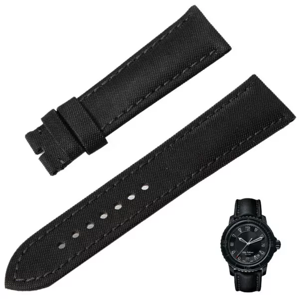 Genuine-Leather-Watchband-23mm-Black-Ventilating-Material-Strap-Without-Buckle-Fit-for-JB-Brand-Watch-50 Black Nylon Kevlar Strap for Blancpain Fifty Fathoms