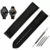 s-l1600 Black Nylon & Rubber back Strap Bracelet for Omega Seamaster