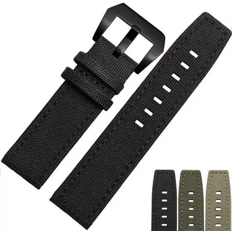 Black-Strap-Bracelet-FOR-PAM-Officine-Panerai-Luminor-Marina-band-24mm-Nylon-153338443604 Black Nylon Strap Bracelet for Panerai Luminor, Marina...